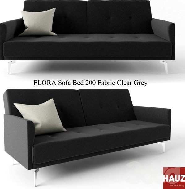 FLORA Sofa Bed 200 Fabric Clear Grey