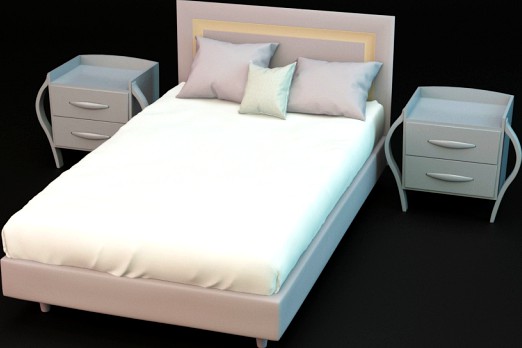 Bed and nightstand