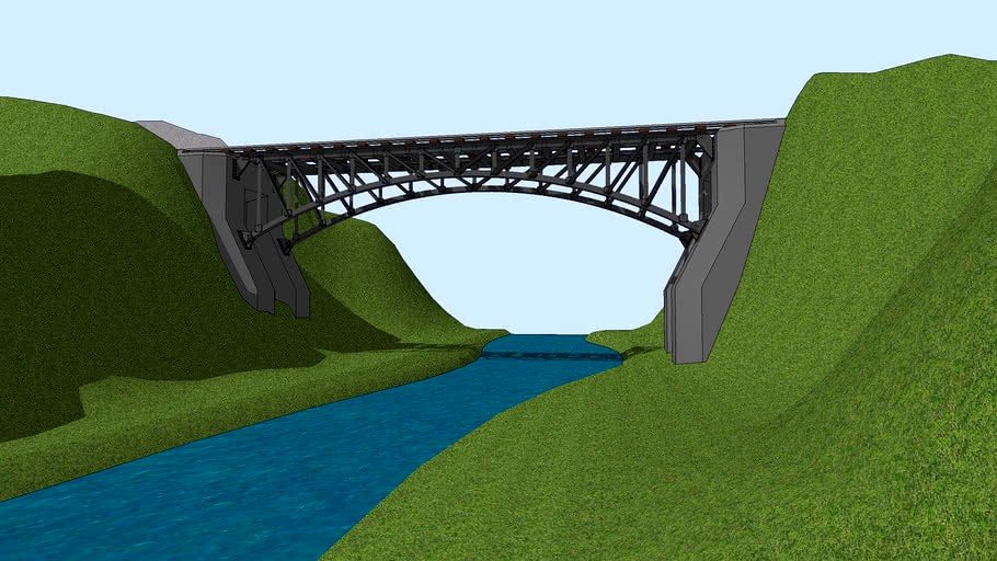 Metal railroad bridge