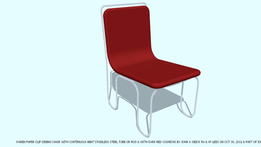 CHAIR DINING SHADED RED BY JOHN A WEICK RA & AP LEED