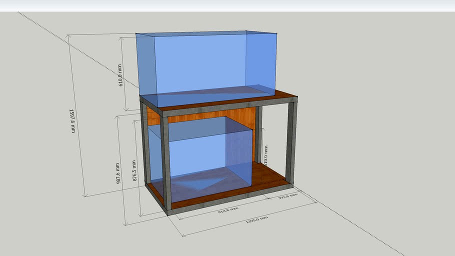 Two tier Fish tank 4ft top 3ft bottom both 2ft wide