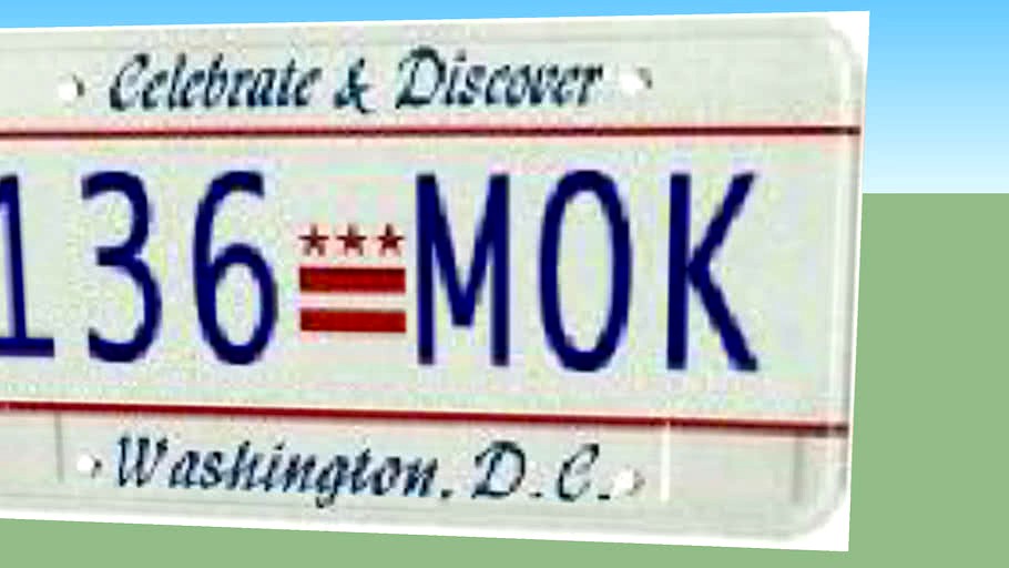 1991 Washington, D.C. License plate - 136 MOK