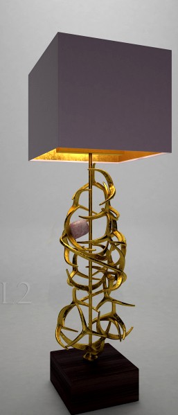 Bronze table lamp with quartz jewel CL 1932 Sigma L2