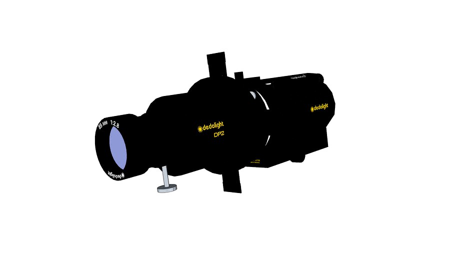 DLH4 - Tungsten light head, DP2 - Imager, DPL85M - 85mm, f2.8 lens and DPIR - Iris attached