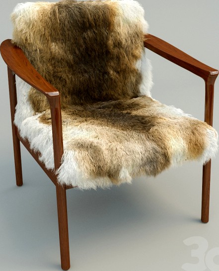 Кресло со шкурой оленя