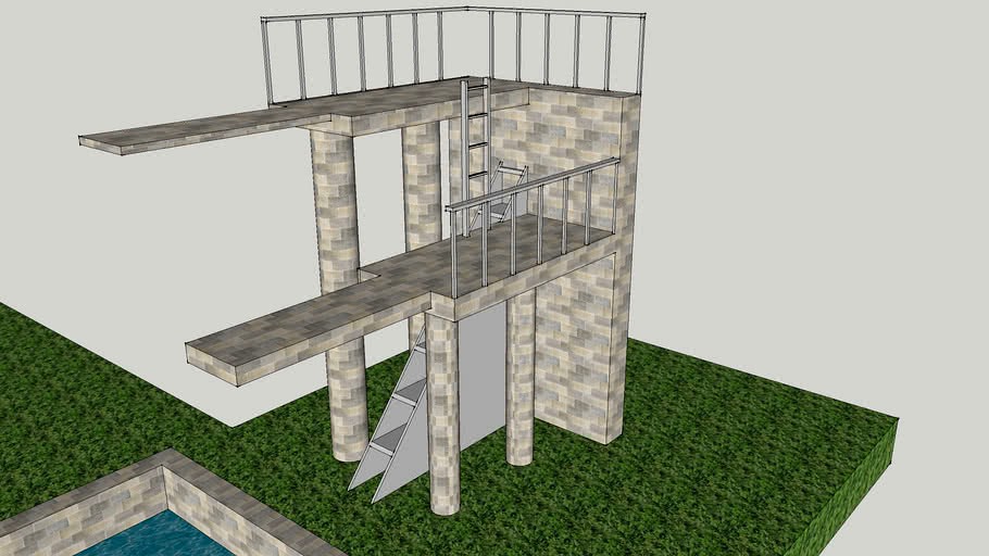 House, ramp, pool and diving platform