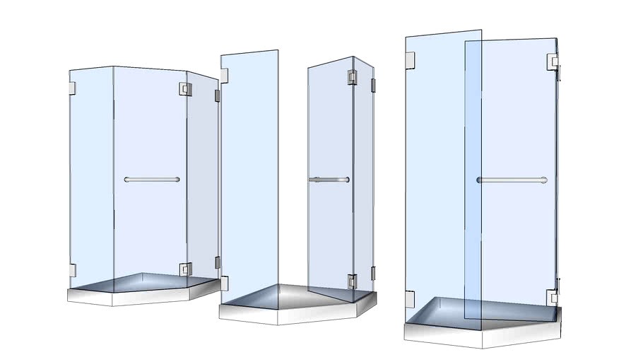 Shower enclosure - corner, with tray, 90x90cm