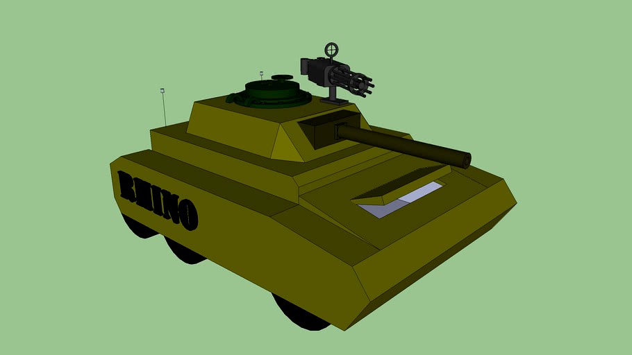 rhino tank with machine gun