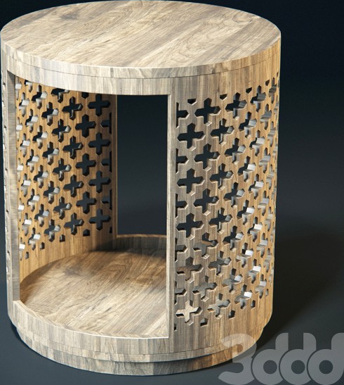 hand carved side table by Creative Co-Op