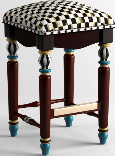 Барный табурет. COURTLY CHECK UNDERPINNINGS COUNTER STOOL by MacKenzie-Childs