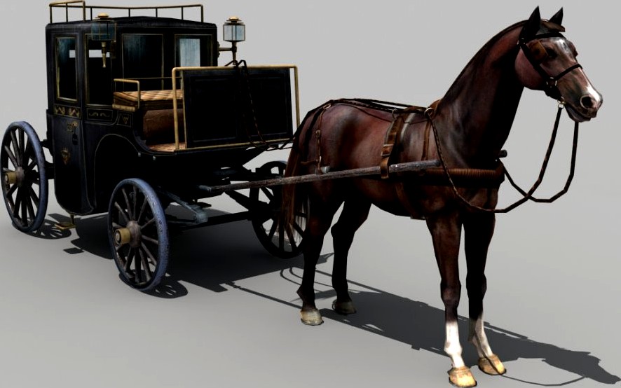 Carriage and Horse 023d model