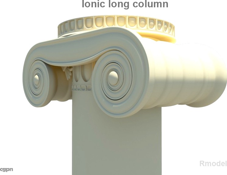 Greek ionic long column3d model