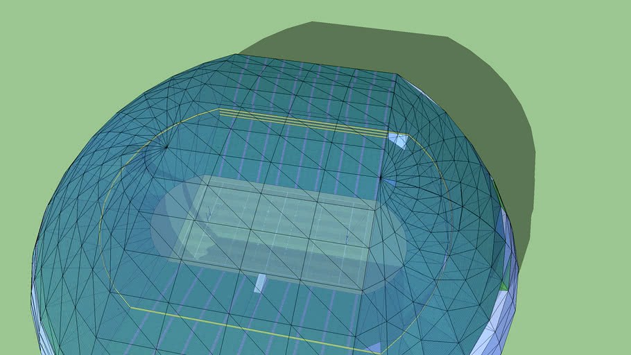 Glass Dome Rugby Stadium 3d model