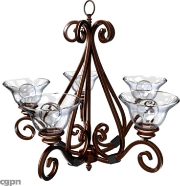 5 lamp Chandelier3d model