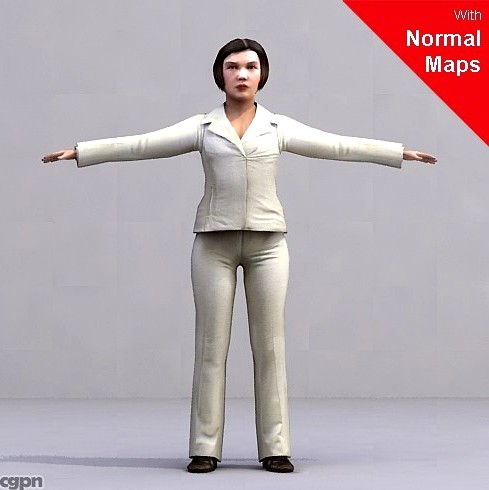 BWom0011-CS / Rigged for 3D Max Character Studio3d model