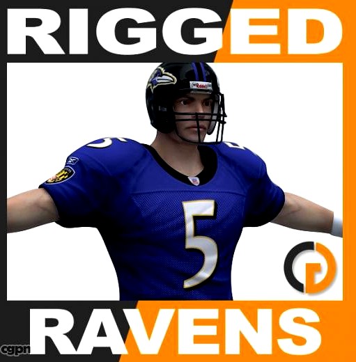 NFL Player Baltimore Ravens Rigged3d model