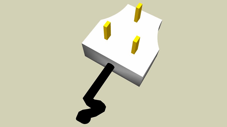 3 pin plug 13A 3d model