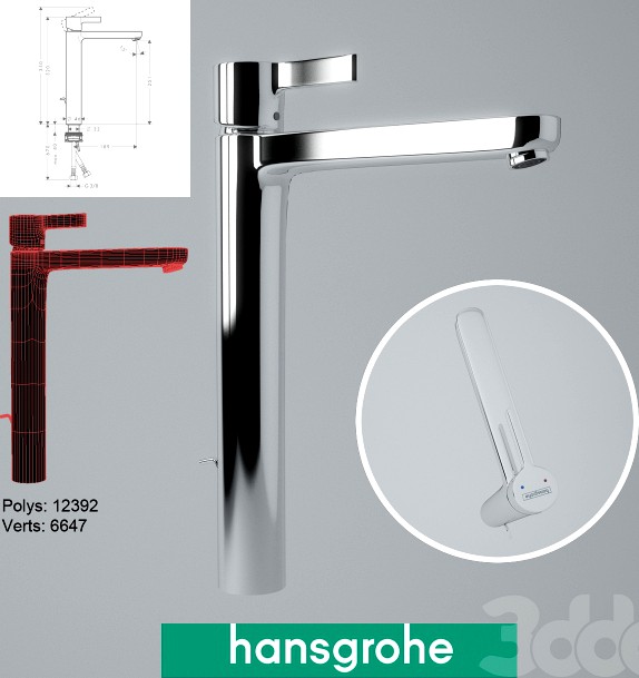 Смеситель для раковины Hansgrohe Metris S Highriser