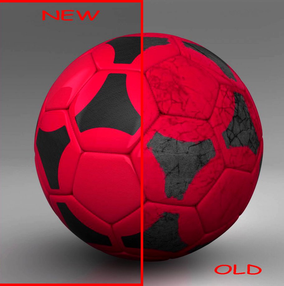 Soccerball red black3d model