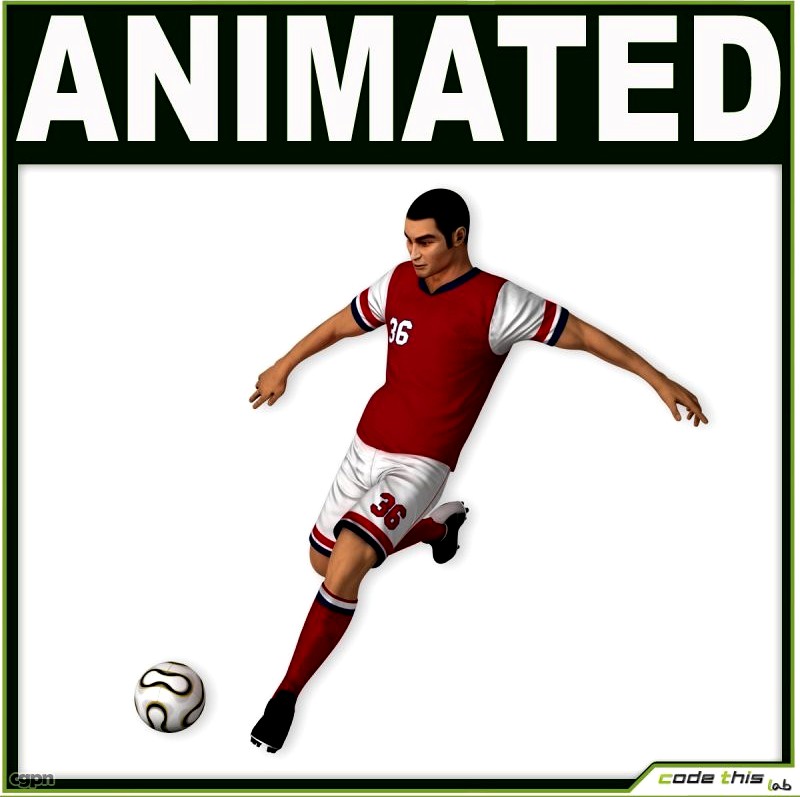 Soccer Player Asian (CG)3d model