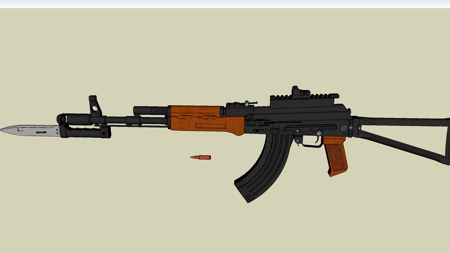 AK 47 with bajonet & red dot