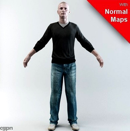 CMan0005-M3-CS/Rigged for 3D Max Character Studio3d model