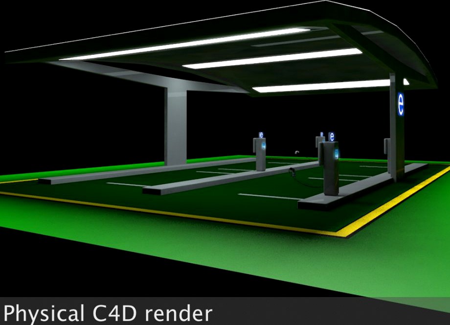 Electric Vehicle Car Charging Station Complex3d model