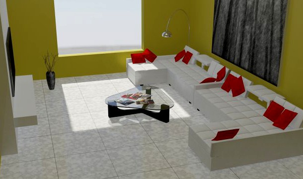 Download free Contemporary living area 3D Model