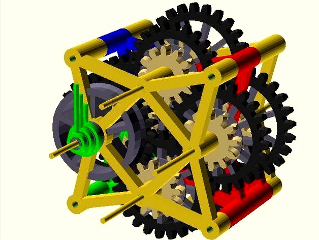 Finally a Frame for the 8 Gear Clock! (Revision D) by syvwlch