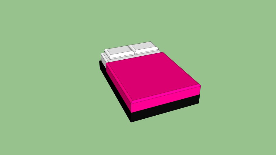 Simple Hot Pink Bed 3d model