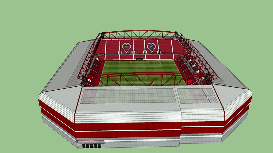 tynecastle completed with corners 3d model