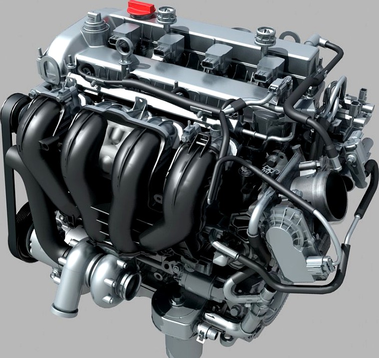 4 cylinder engine3d model