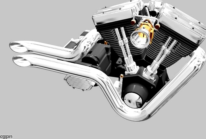 V-Twin Motorcycle Engine3d model