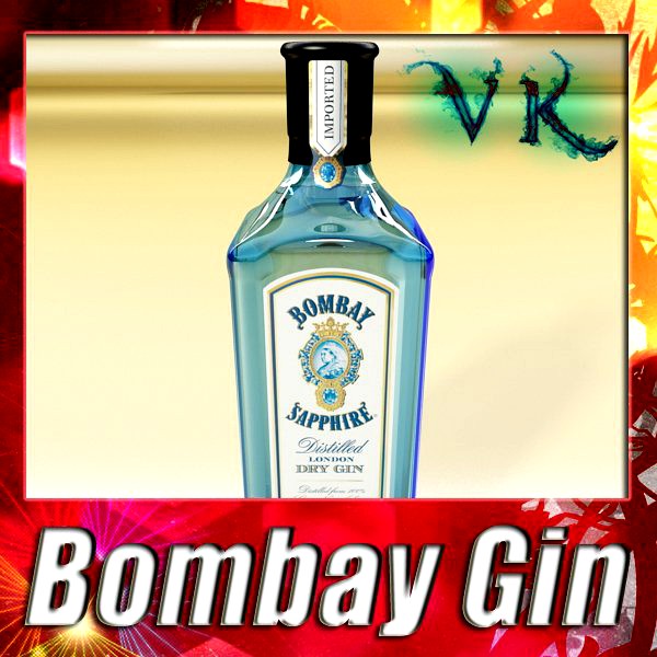 Liquor Bottle : Bombay Sapphire Gin.3d model