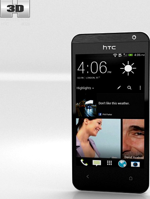 HTC Desire 300 White3d model