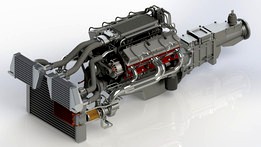 V8 Engine With Transmission Assmebly