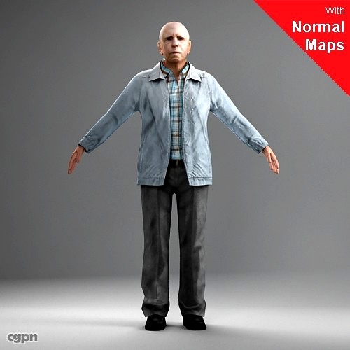 CMan0026-CS / Rigged for 3D Max Character Studio3d model