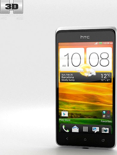 HTC Desire 400 White3d model