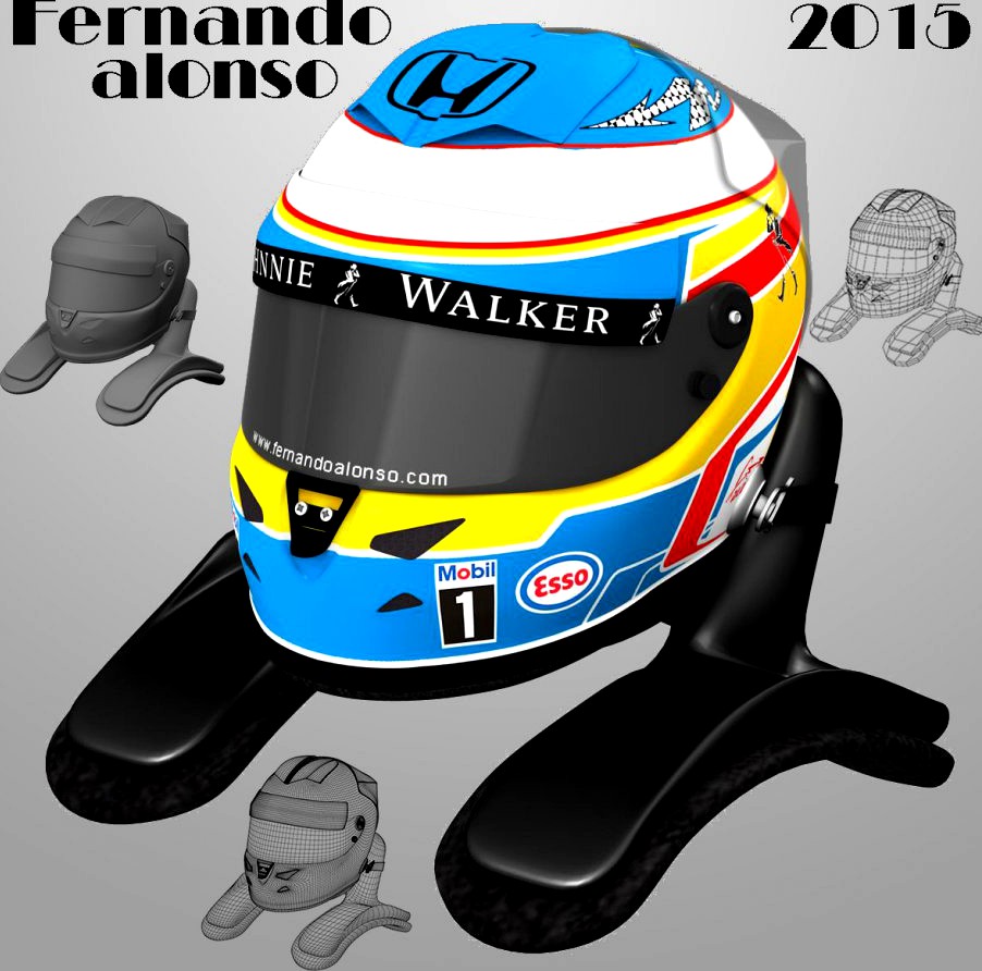 Fernando Alonso helmet 20153d model