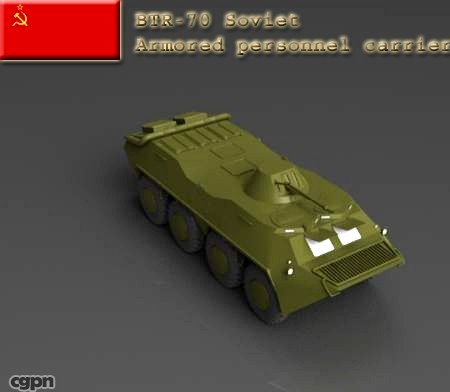 BTR-70 Soviet armored personnel carrier3d model