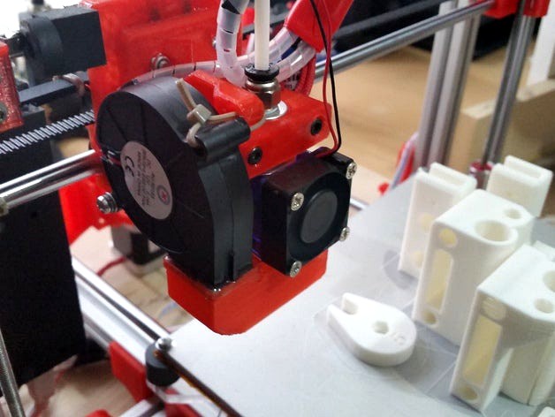 Prusa i3 Bowden Extruder + Inductive Proximity Sensor + Radial Fan by NickyP