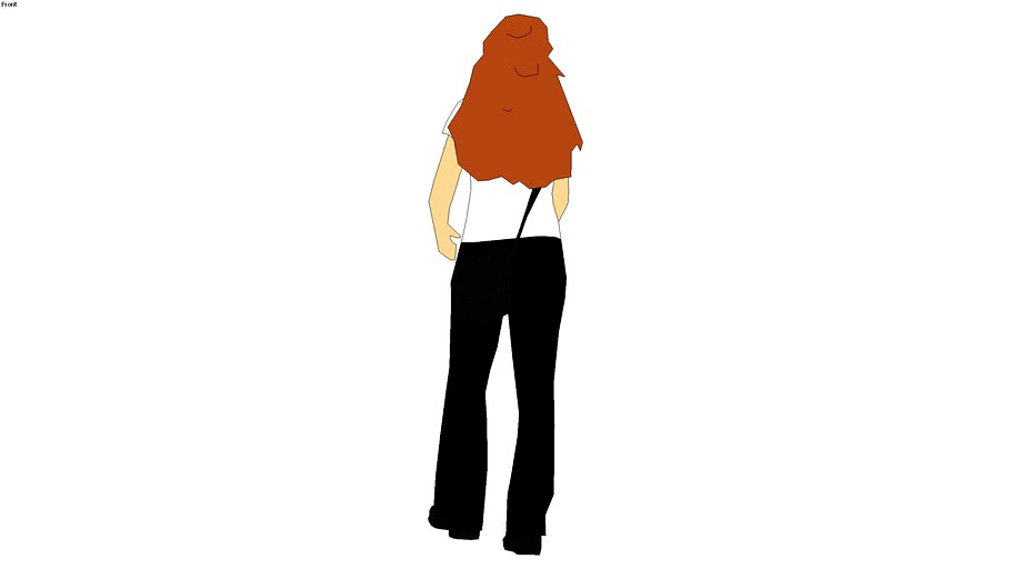 2d teen girl back facing
