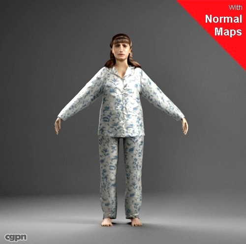 WWom0008-CS/Rigged for 3D Max Character Studio3d model