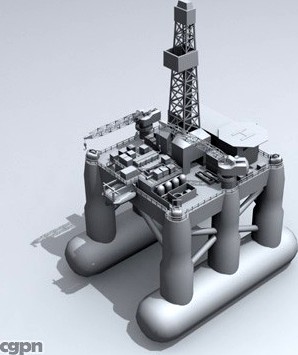 Oil rig semi-submersible3d model