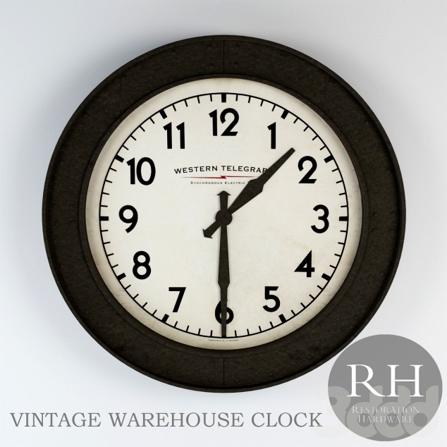 NEW VINTAGE WAREHOUSE CLOCK