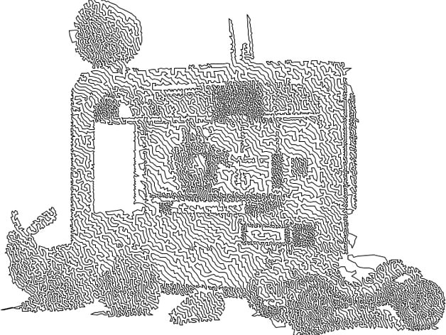 MakerBot Replicator TSP Single Line Drawing by MakerBlock