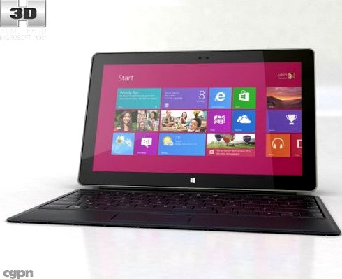 Microsoft Surface Pro with Type Cover3d model