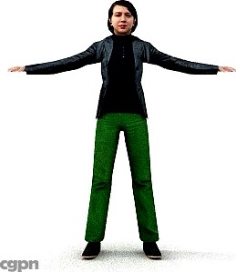 CWom0004-CS / Rigged for 3D Max Character Studio3d model