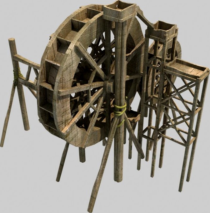Waterwheel3d model