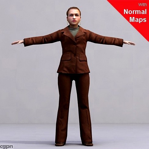 BWom0013-CS / Rigged for 3D Max Character Studio3d model